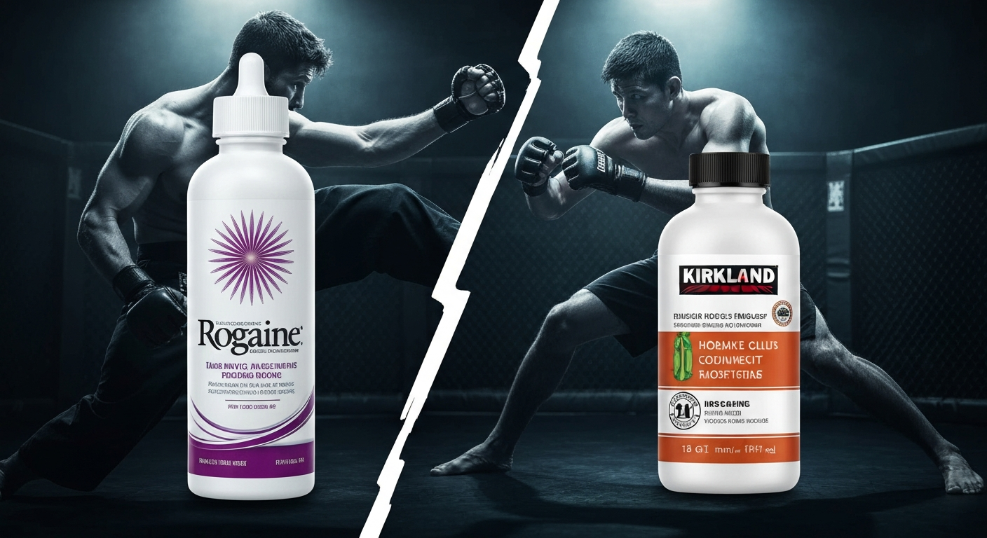 Rogaine vs Kirkland: A Batalha dos Gigantes do Minoxidil
