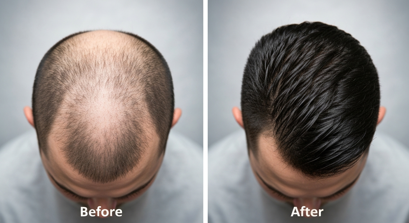 Minoxidil na Coroa (Vertex): Onde o resultado é mais rápido